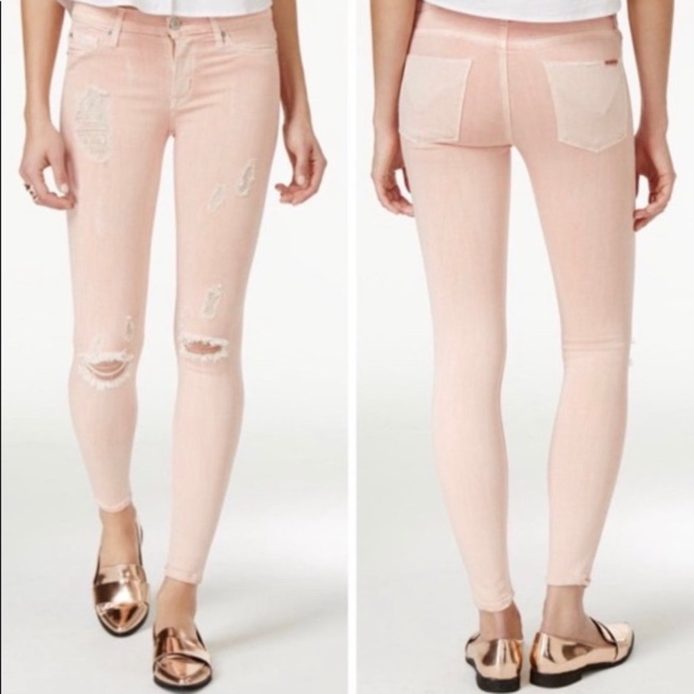 HUDSON Nico Midrise Super skinny Blush Jeans